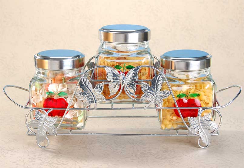 storage jar set with metal lid
  
   
     
    