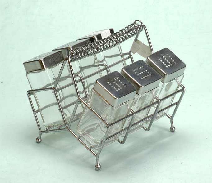 cruet set with metal stand
  
   
     
    
