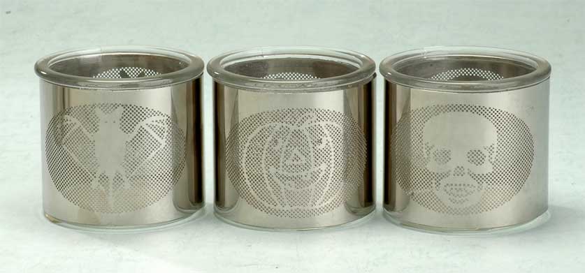 Candle holder with metal stand 
  
   
     
    