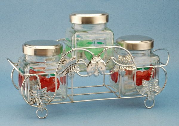 storage jar set with metal lid 
  
   
     
    