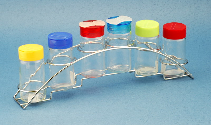 Cruet set with metal stand
  
   
     
    