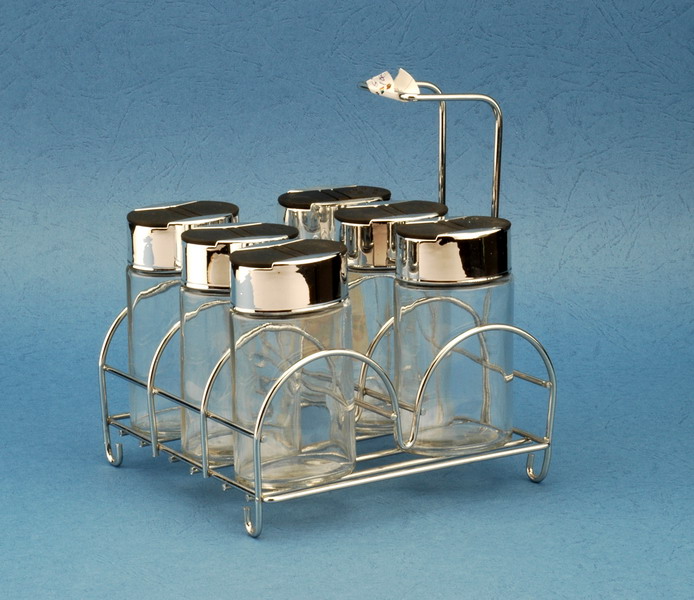 Cruet set with metal stand
  
   
     
    
