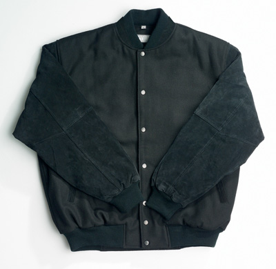 Baseball Jacket with Suede Sleeves