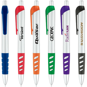 Silver Ribby Grippy Pen