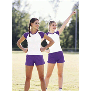 Ladies Rib Knit Cap Sleeve Shirt