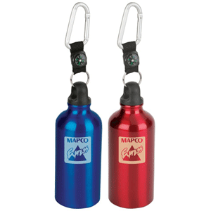 Stainless Steel Sports Bottle W/ Compass & Carabiner