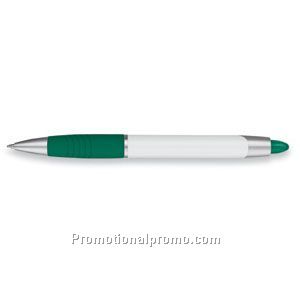 Paper Mate Element White Barrel/Forest Green Trim Black Ink Ball Pen