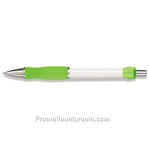Paper Mate Breeze White Barrel/Lime Grip & Clip Ball Pen