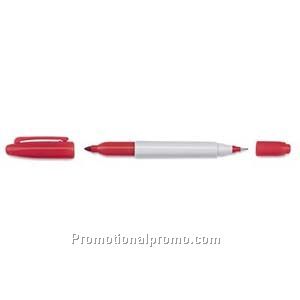 Sharpie Twin-Tip Grey Barrel/Red Permanent Marker