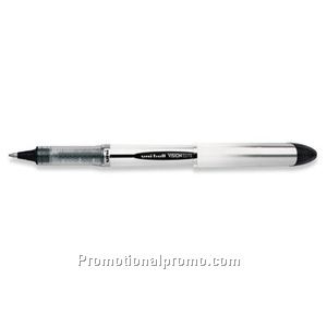 uni-ball Vision Elite White/Silver Barrel, Black Ink Roller Ball