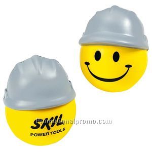 Happy Face with Hard Hat Stress Ball