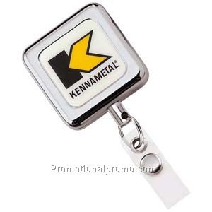 Square Metal Retract Badge Holder