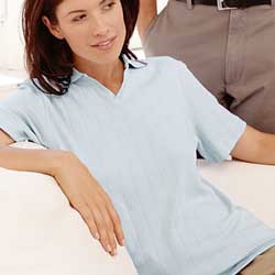 Ladies Perry Ellis Drop Needle Interlock Polo