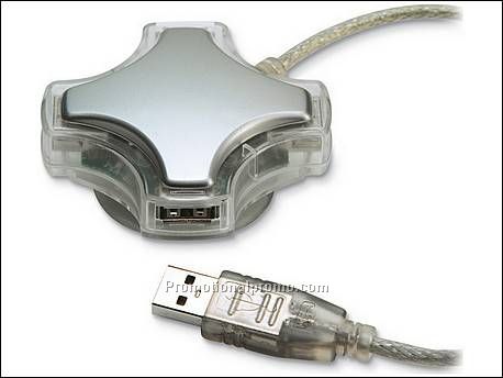 4 USB hubs unit met zuignap
