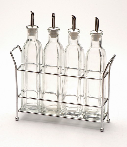 oil and vinegar set with metal stand
  
   
     
    