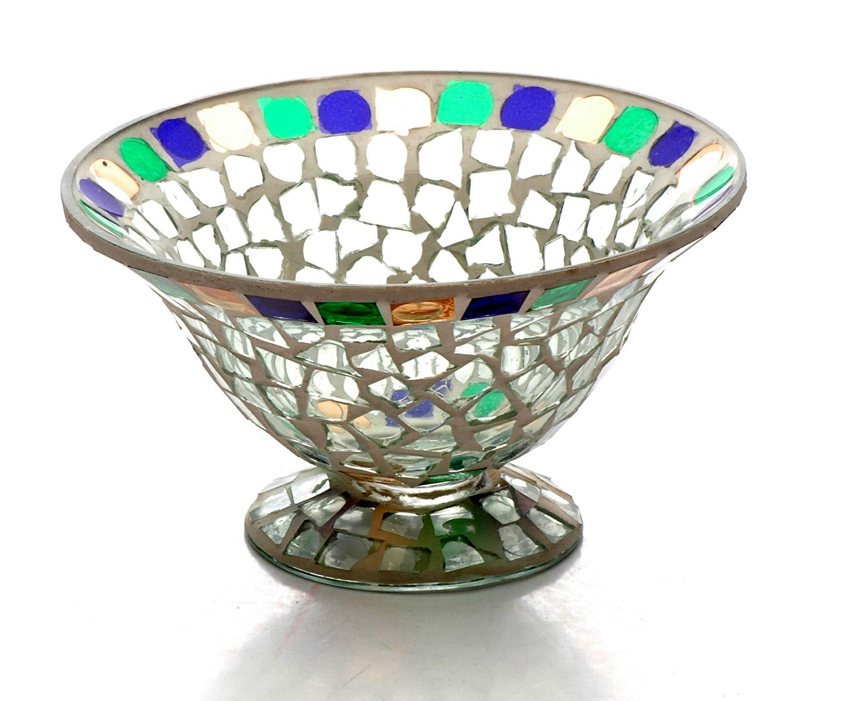 Mosaic series candle holder with stem 
  
   
     
    