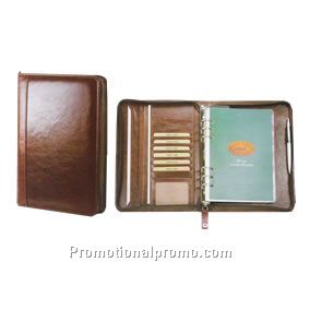 A5 Zip around leather organizer