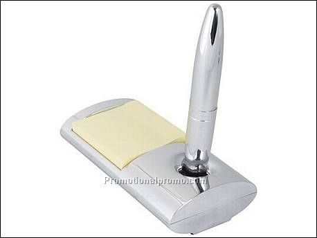 Balpen met houder en notitieblok...