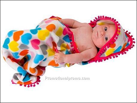 Bath cape fleece hearts with...