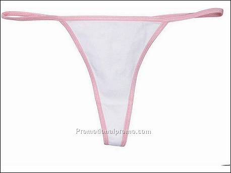 Bella Contrast Thong Bikini, White/PNK