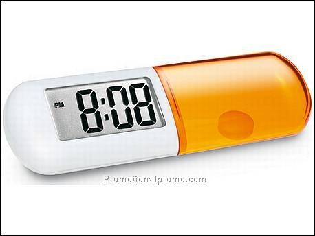 Bureauklok met medicijnvakje