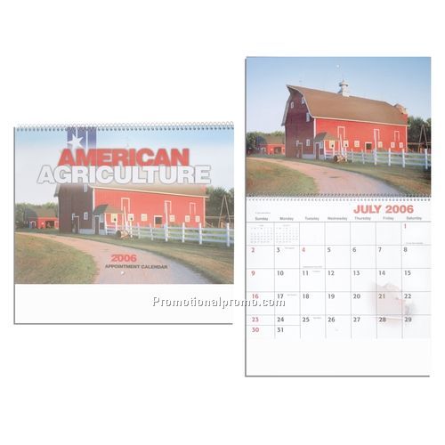 Calendar - American Agriculture Calendar, 10.50" x 18.25" Open; 10.50" x 10" Closed
