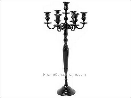 Candle holder 7-arms glossy black