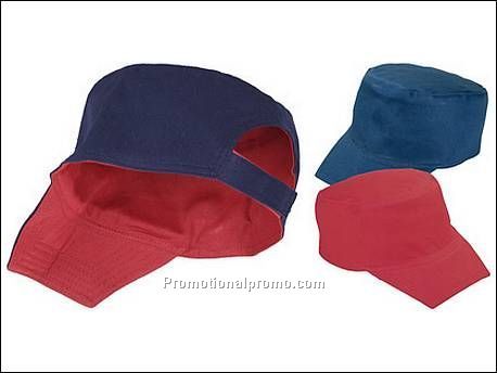 Cap, katoen, rood-blauw