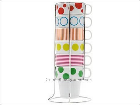 Coffee set Dots & stripes tower...