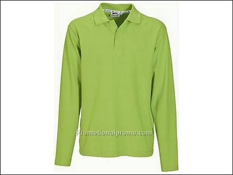 Cotton long sleeve polo. 1x1 gebreide...