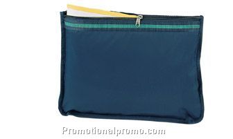 Document folder with zipper