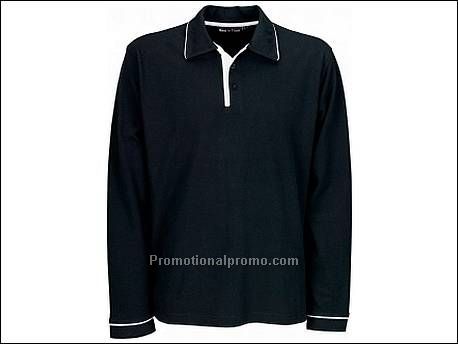 Fashion polo met lange mouwen. Kraag ...