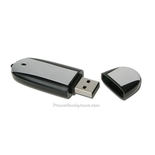 Flash Drive - Silver Oval, 4GB