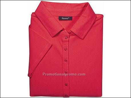 Hanes Polo 7 Button, Tomato
