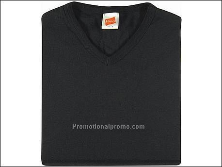 Hanes T-shirt Rib-T V-neck, Black