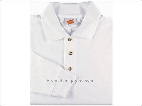 Hanes Top Polo L/S, White