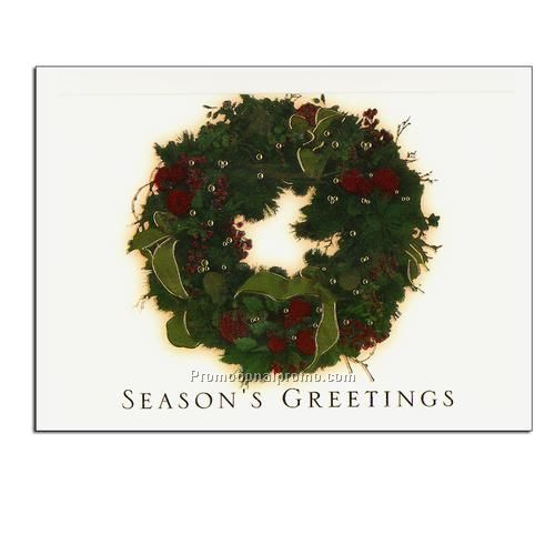 Holiday Card - Season's Greetings Wreath