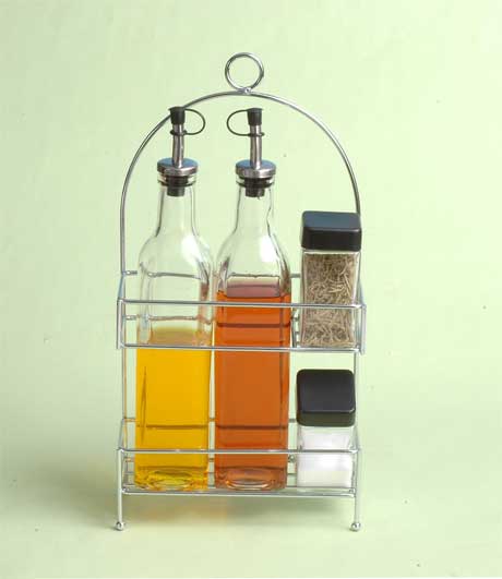 cruet set with metal stand
  
   
     
    