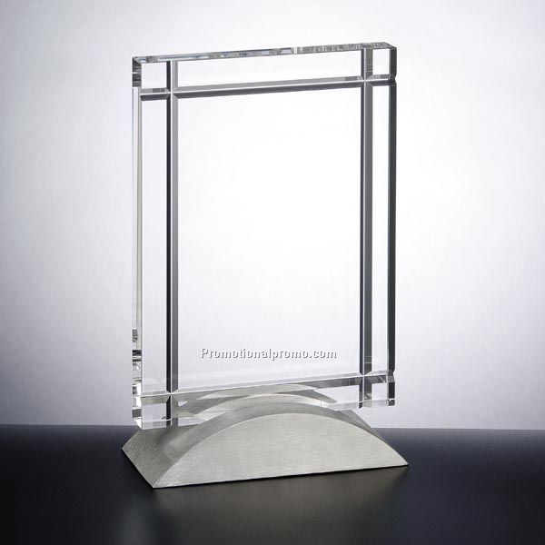 Optica clear Tablet Award with Metal Base C-M03