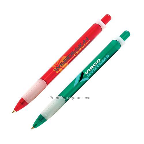 Pen - Bic Solis Plunger Action Retractable with Translucent Clip, Ballpoint