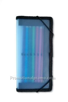 Pen case with 8 colour pencils