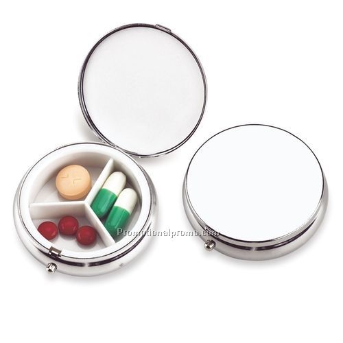 Pill Case - Formal Affair Metal Pill Case, Chrome, 2" x 2"