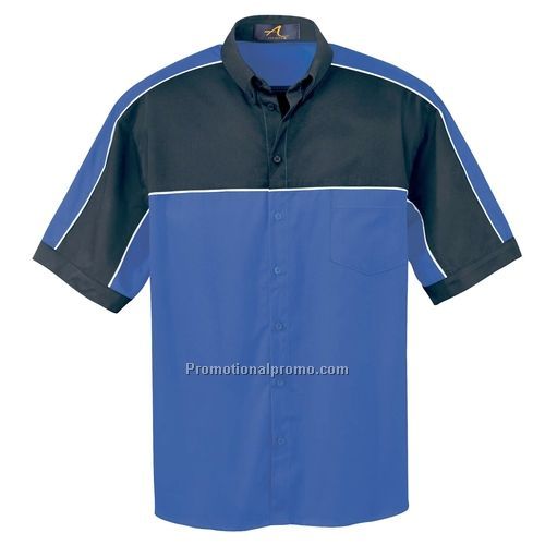 Polo - Men's Color Block Short Sleeve Shirt, Polyester/Cotton