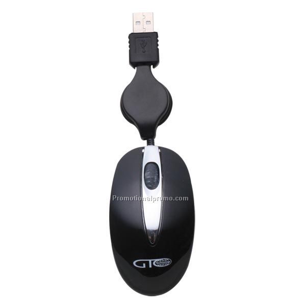 Retractable Mini Optical Mouse MS-1872BK