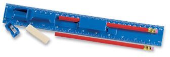 Ruler with 2 pencils
