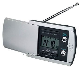 SLIDING DOOR DESK RADIO ALARM CLOCK