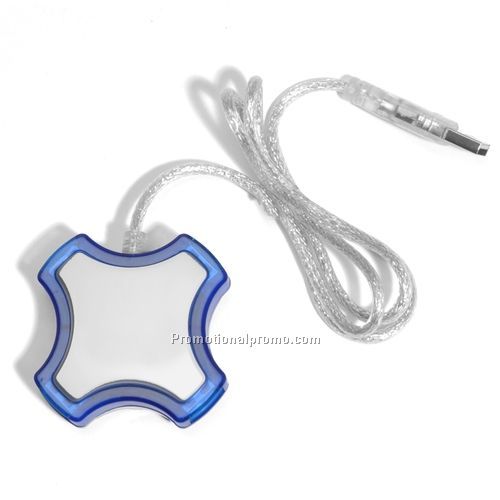 USB - USB 4-Port Hub w/ Suction Cup Holder, 2.38