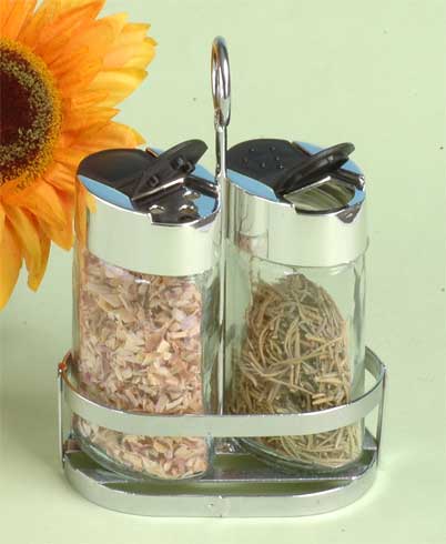 salt and pepper set with metal stand
  
   
     
    