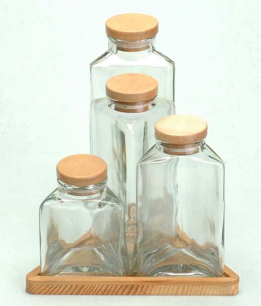 cruet set with wood stand
  
   
     
    