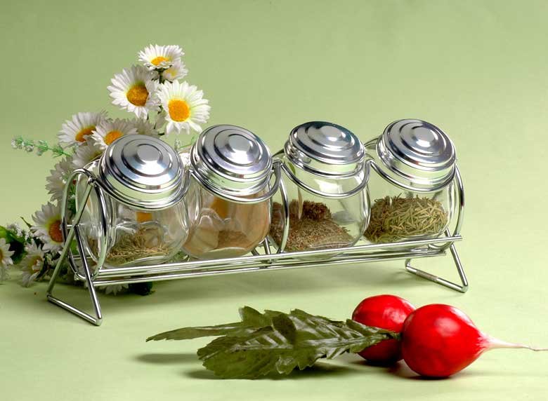 Salt and pepper set > With metal stand 
  
   
     
    